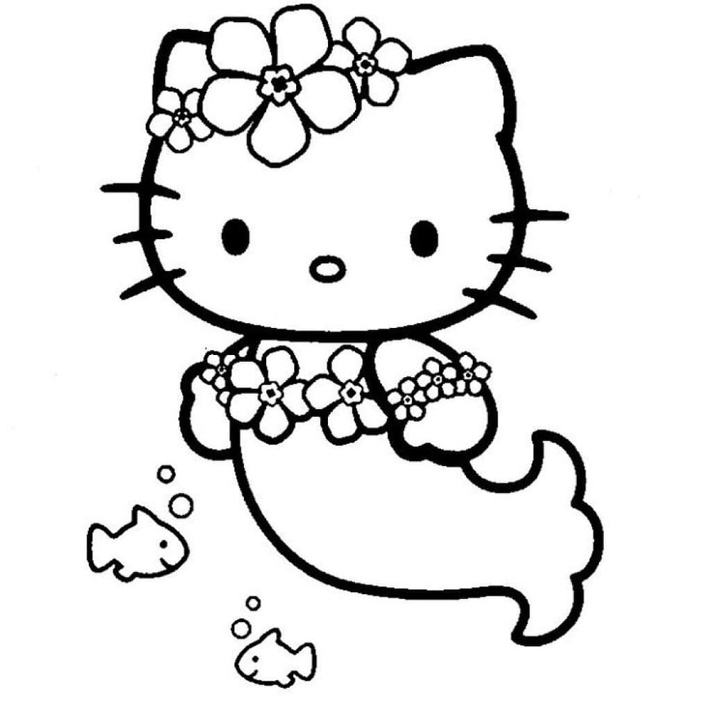 Hello Kitty Mermaid Coloring Pages