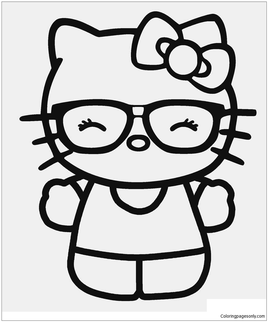 128 Best Dinosaur 10+ Hello Kitty Nerd Coloring Pages - Free Printables for Kids