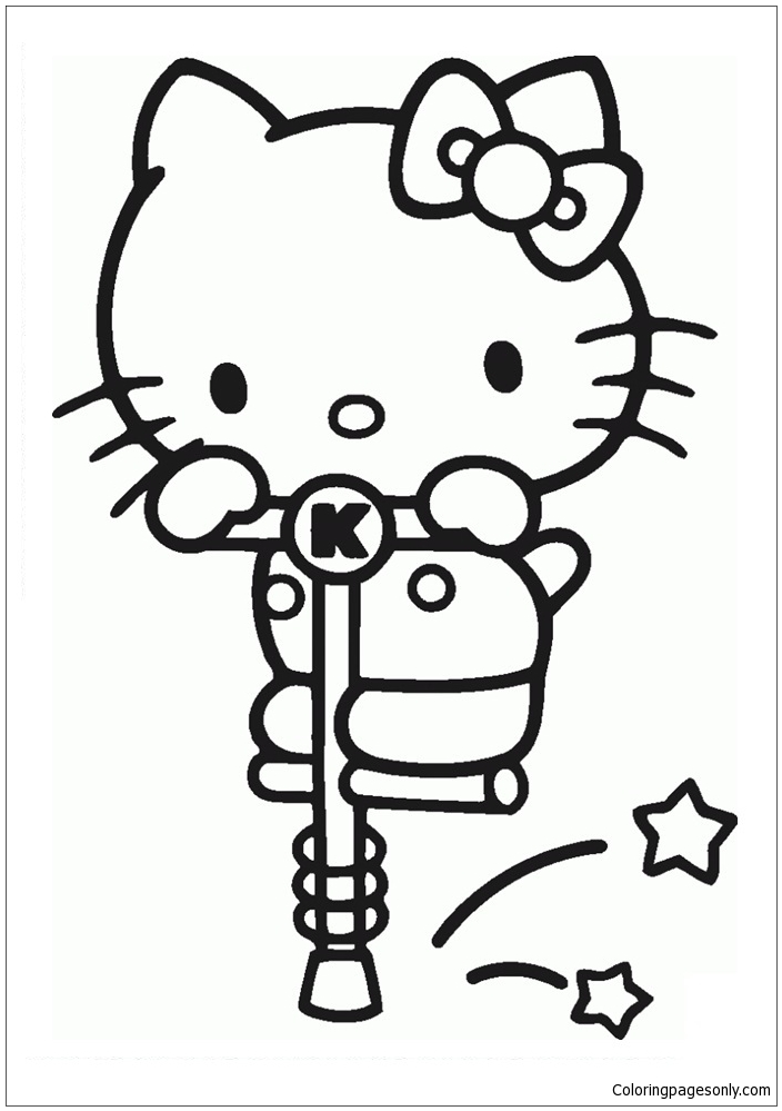 Hello Kitty Play Toys Alone Coloring Page