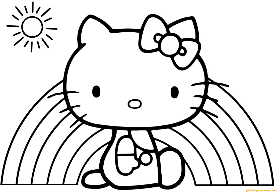 Hello Kitty Rainbow Coloring Pages - Cartoons Coloring Pages - Coloring