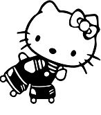 Hello Kitty Roller Skating Coloring Pages