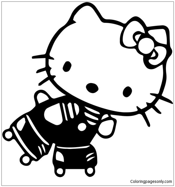 Download 57+ Hello Kitty Skating On Christmas Day Coloring Pages PNG