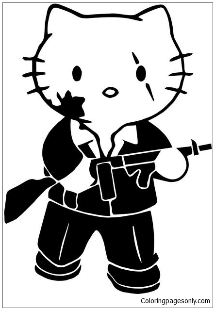 Hello Kitty Scarface Coloring Pages