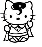 Hello Kitty Superman Coloring Page