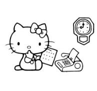 Hello Kitty Taking Paper Coloring Pages
