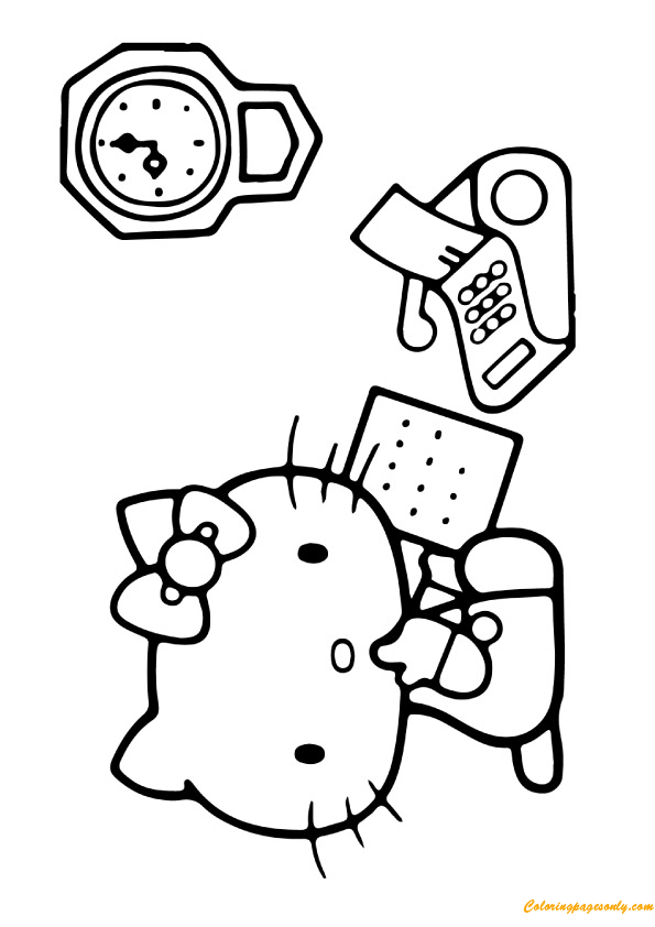 Hello Kitty Taking Paper Coloring Pages Hello Kitty Coloring Pages Coloring Pages For Kids 