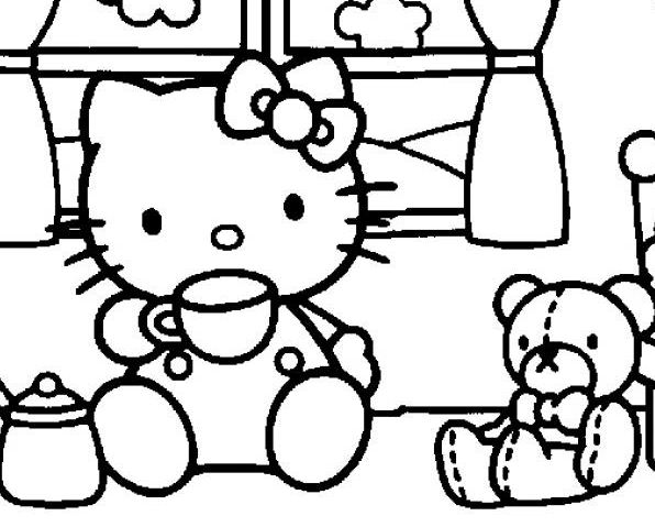 Download Hello Kitty Tea Party Coloring Page - Free Coloring Pages Online