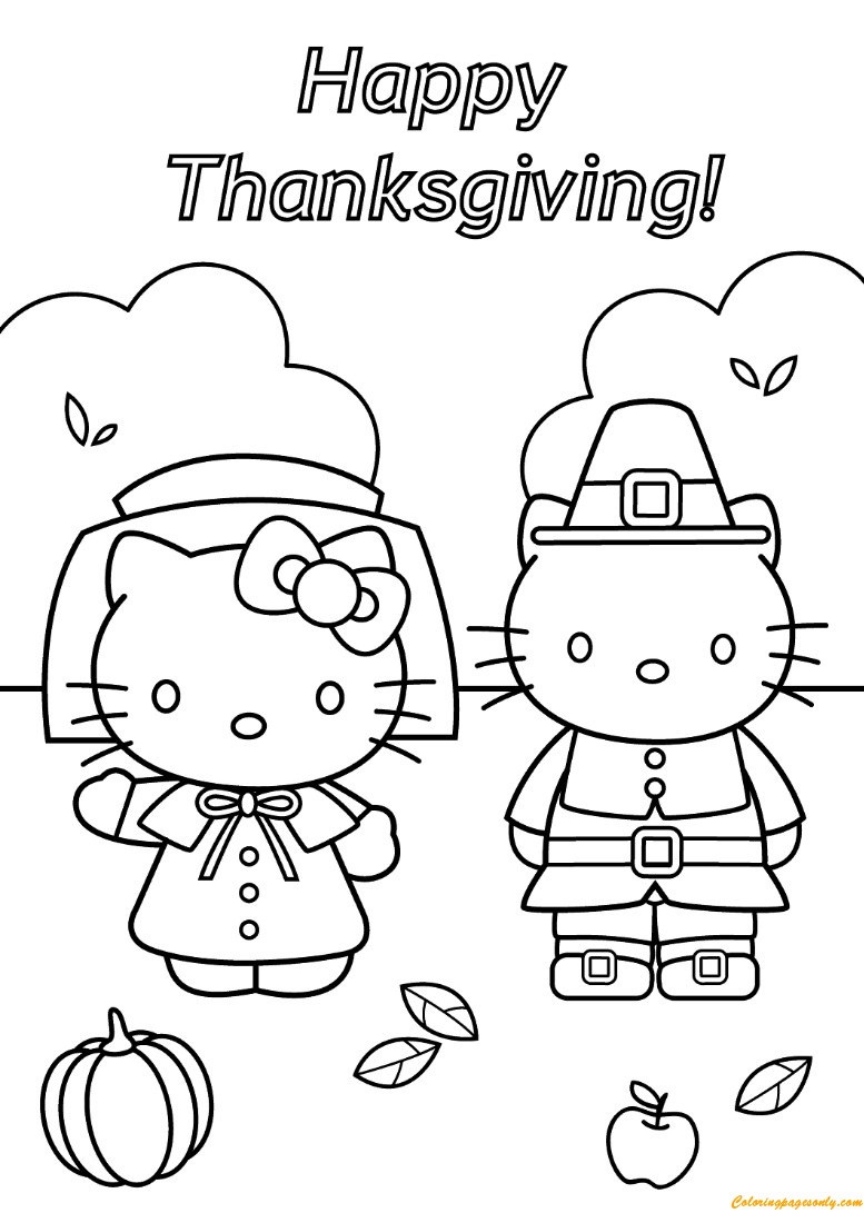 Hello Kitty Thanksgiving Coloring Pages