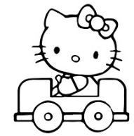 Hello Kitty Traveling In A Car Coloring Pages