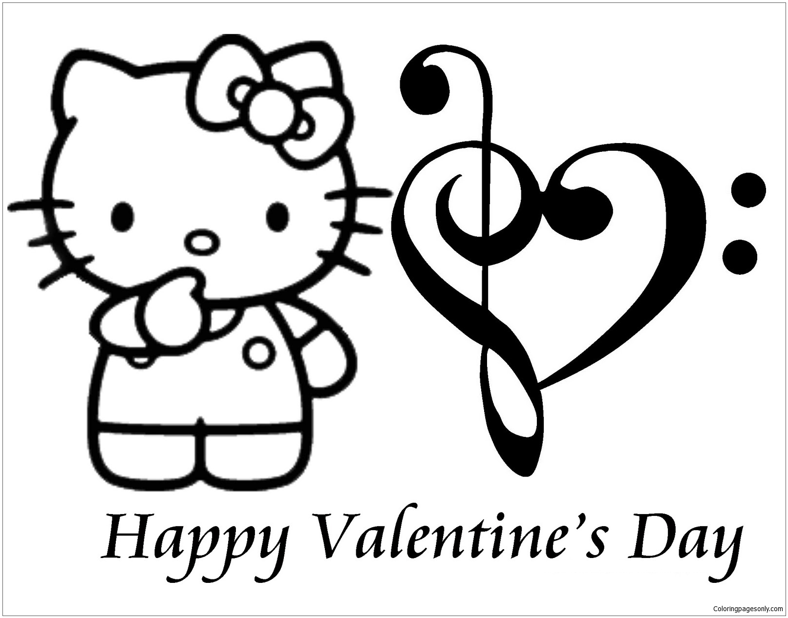 Hello Kitty Valentine S Day Coloring Page Free Printable Coloring Pages