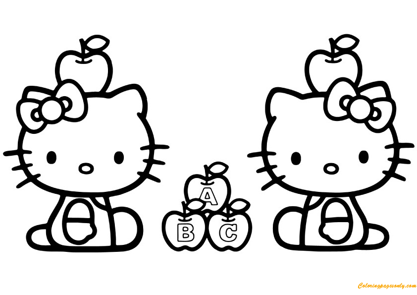 Hello Kitty com alfabetos Apple da Hello Kitty