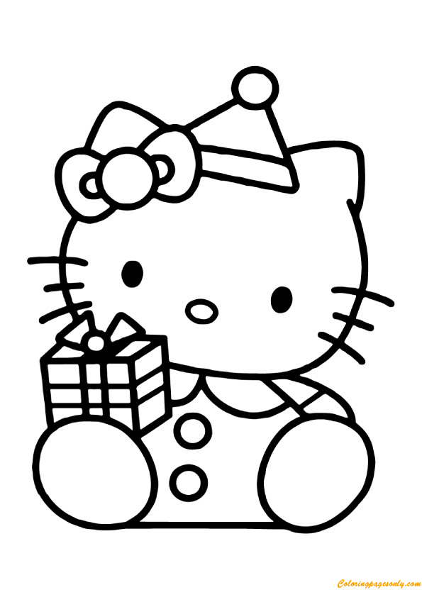 Hello Kitty con caja de regalo de Hello Kitty