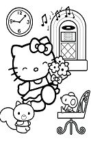 Hello Kitty With Her Friends 2 Coloring Page