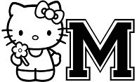 Hello Kitty With Letter M Coloring Page