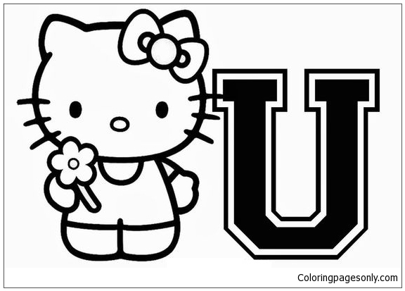 Hello Kitty avec la lettre U de Hello Kitty