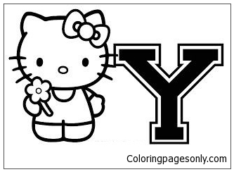 Download Hello Kitty With Letter Y Coloring Page - Free Coloring Pages Online