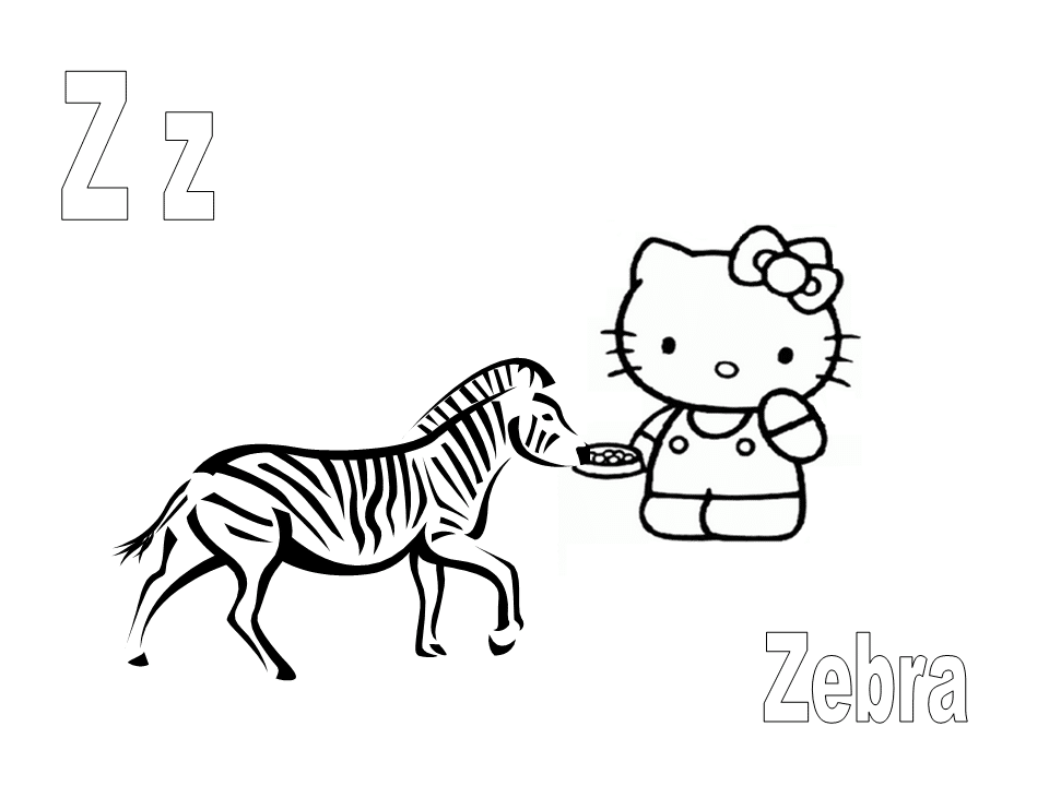 Hello Kitty con la lettera Z sta per Zebra della lettera Z