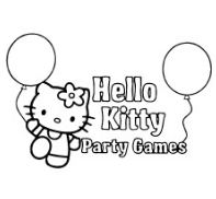 Hello Kitty Met Party Games Kleurplaat