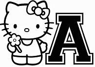 Hello Kitty With The Alphabet A Coloring Page