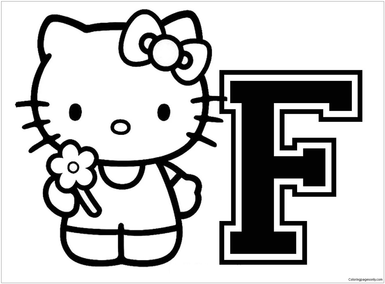 Hello Kitty With The Alphabet F Coloring Pages - Cartoons ...