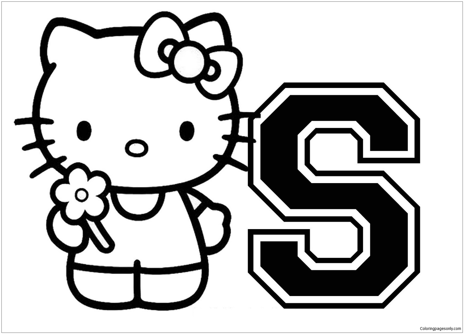 Hello Kitty With The Alphabet S Coloring Pages