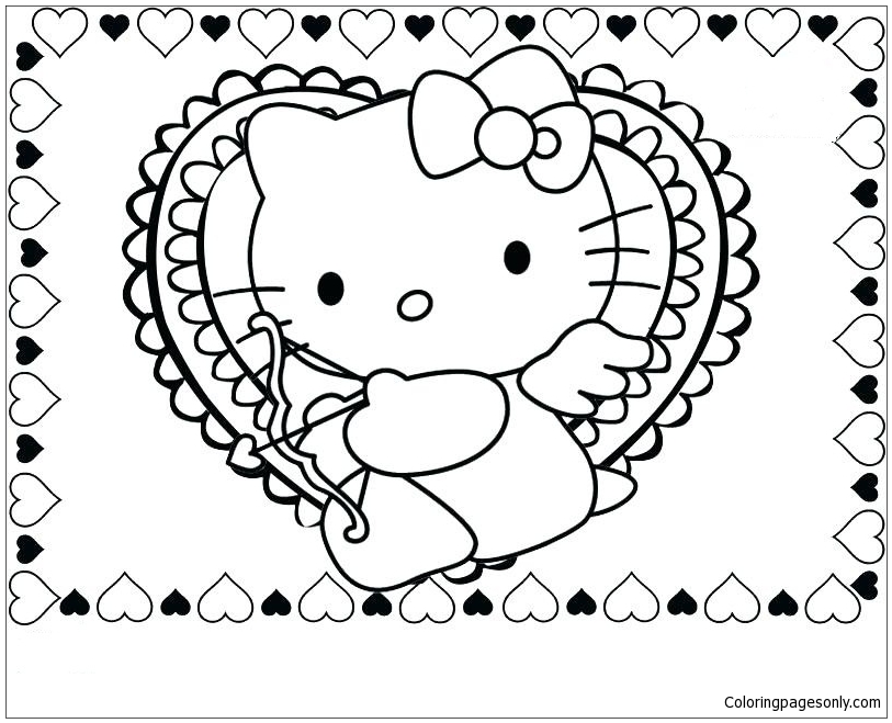 Download Hello Kitty Valentine Coloring Page - Free Coloring Pages Online