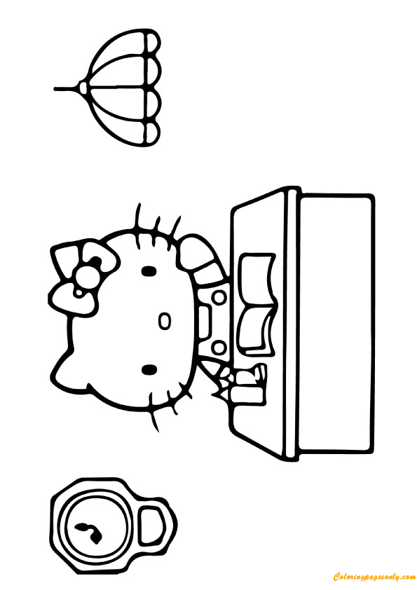 Hello Kitty Working In The Office Coloring Pages - Cartoons Coloring