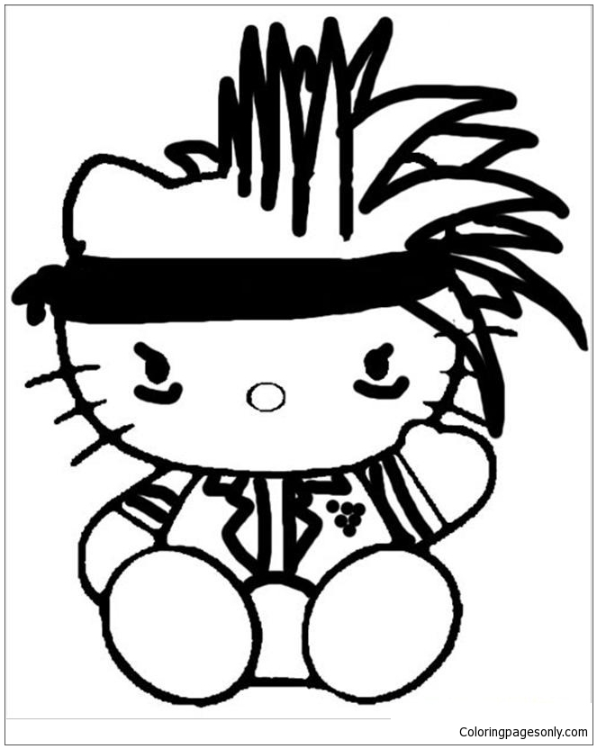 Hello Kitty X Japan Yoshiki Coloring Pages