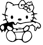 Hello Kitty Zombie Coloring Page