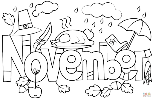 Hello November Coloring Pages