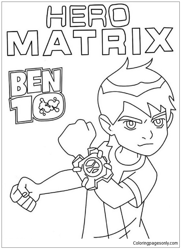 Hero Matrix Ben 10 Coloring Page