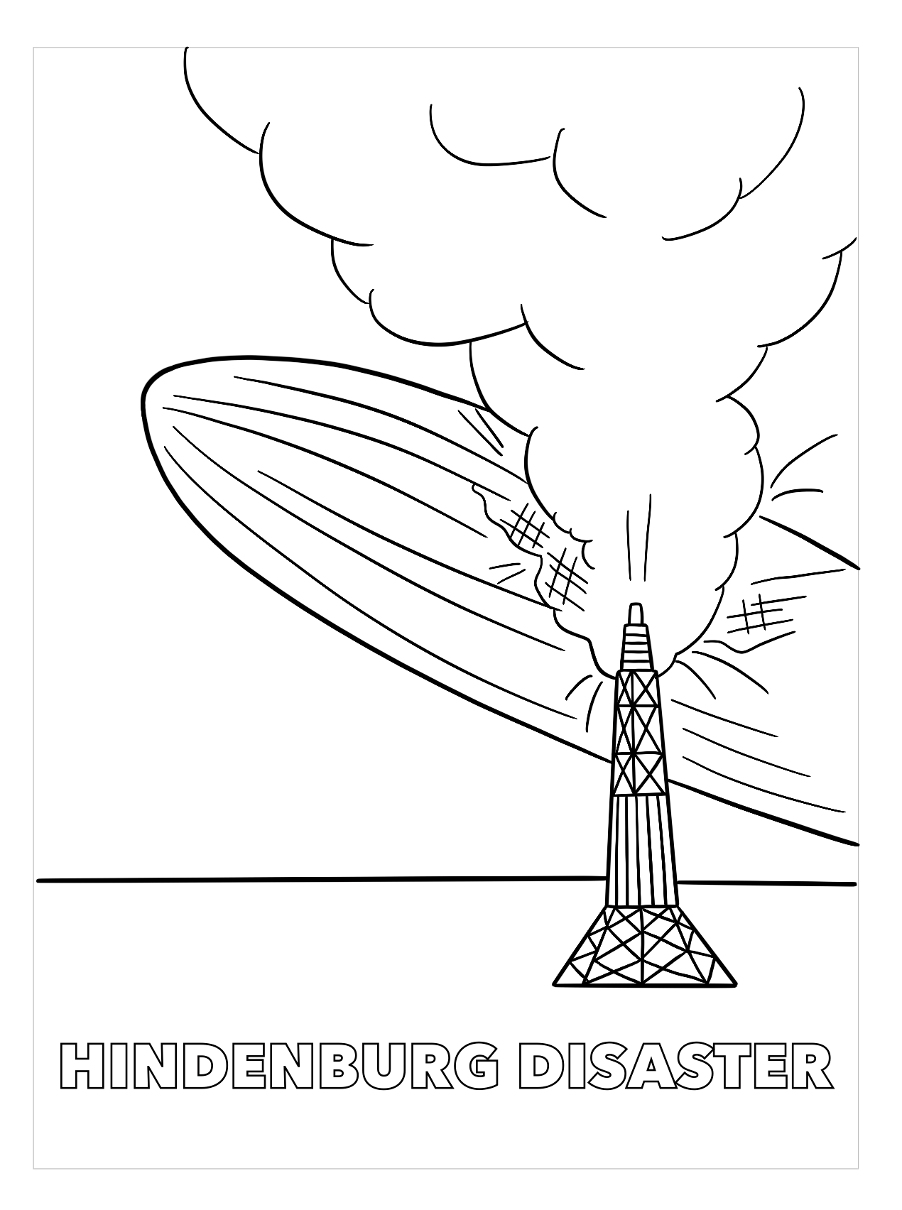 Hiddenburg disaster Coloring Page