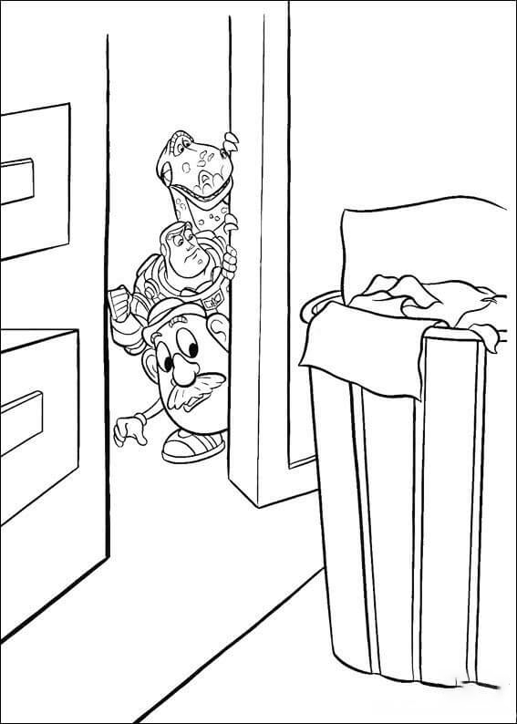 Hiding Behind The Door Coloring Pages