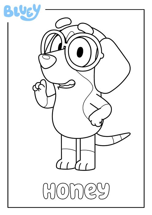 Honey Bluey Coloring Page