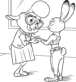 Hopps and Sheep Bellwether Coloring Page
