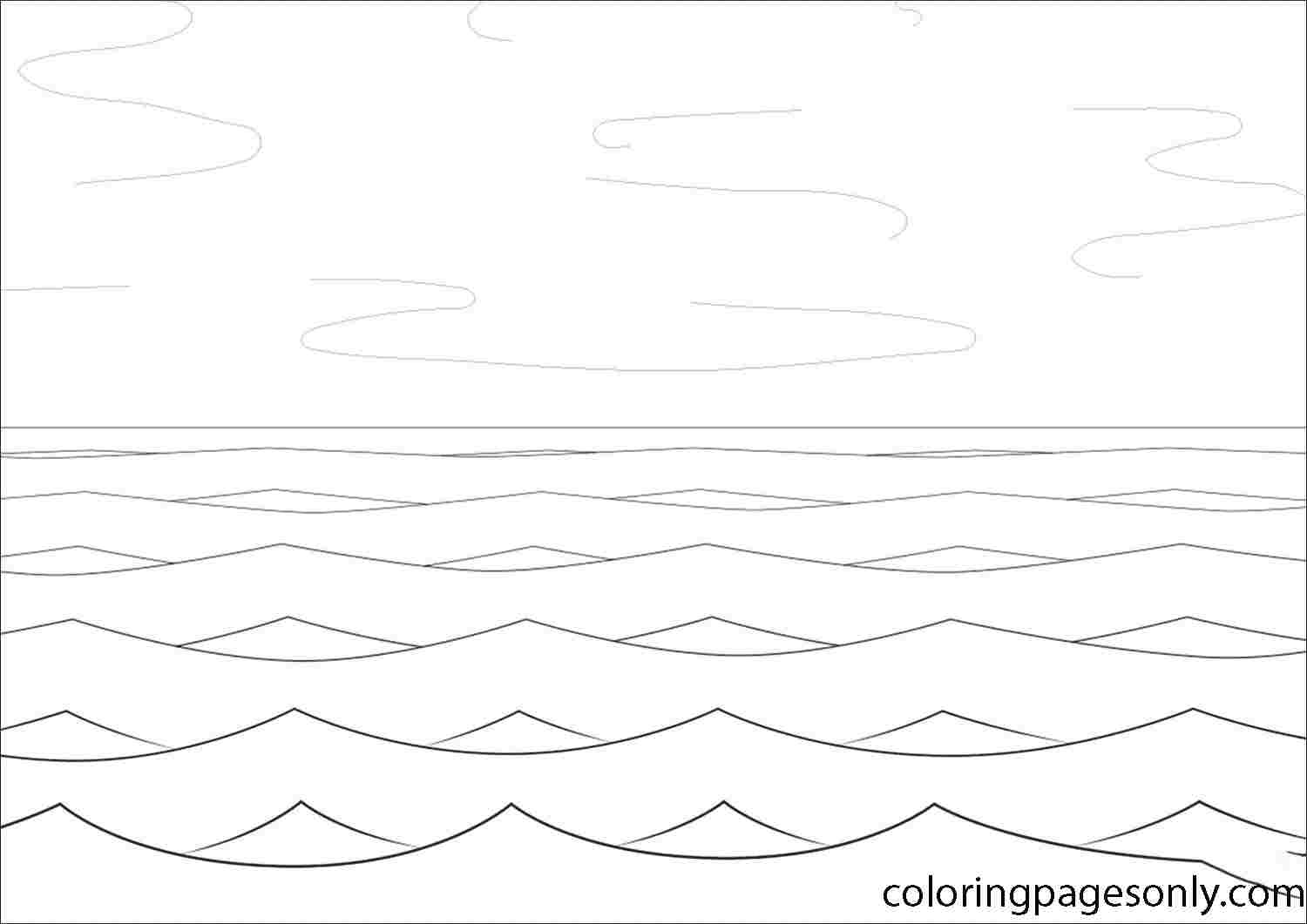 Horizon in the sea Coloring Page