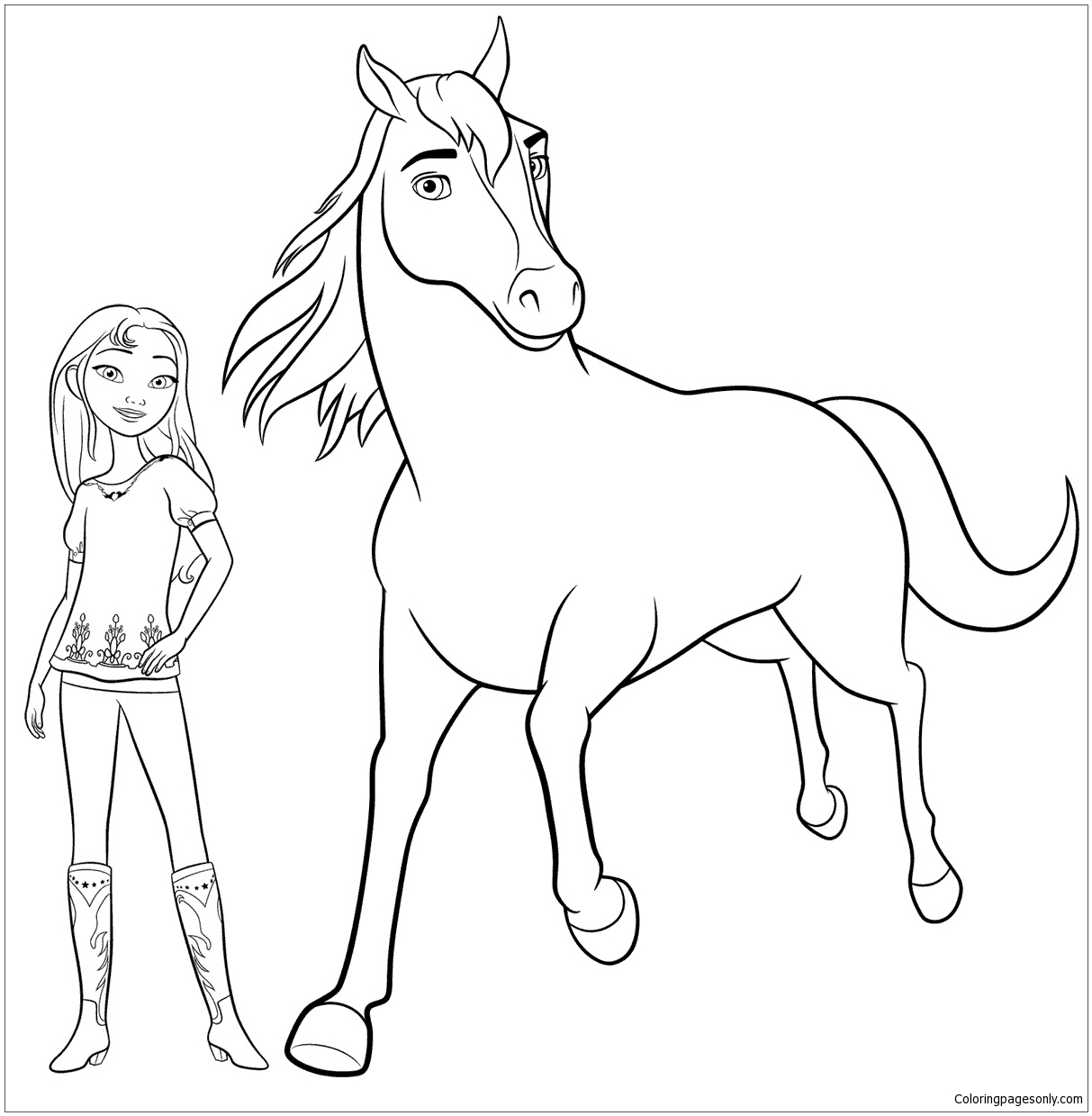 Horse and Girl Coloring Pages - Horse Coloring Pages - Coloring Pages