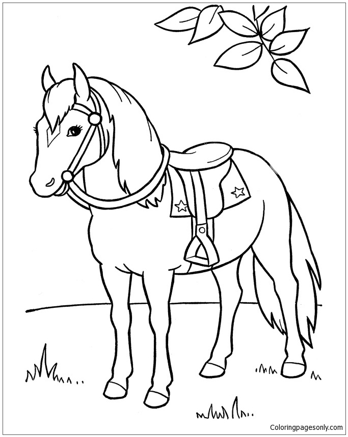 Desenhos para colorir de cavalo e cavalo de sela - Desenhos para colorir  gratuitos para imprimir