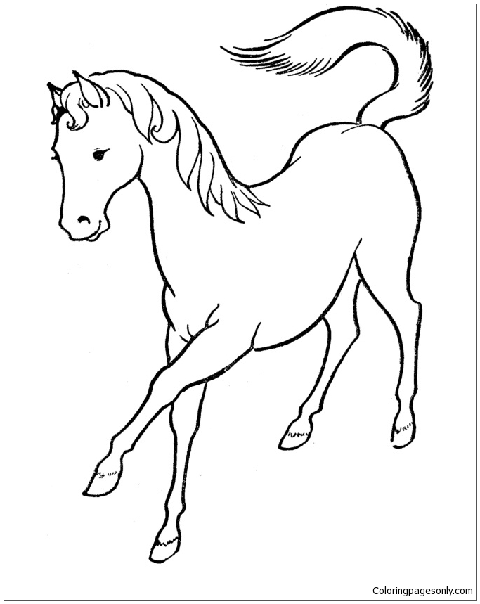 Horse Beautiful Coloring Page - Free Printable Coloring Pages