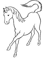 Horse Cute 2 Coloring Pages