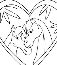 صفحة تلوين حب الحصان