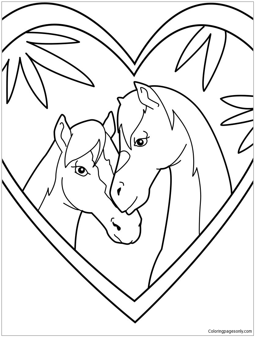 Horse Love Coloring Pages  Horse Coloring Pages  Coloring Pages For