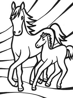 Horse Lovely Coloring Page