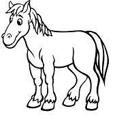 Immagine di cavallo per la pagina da colorare in età prescolare