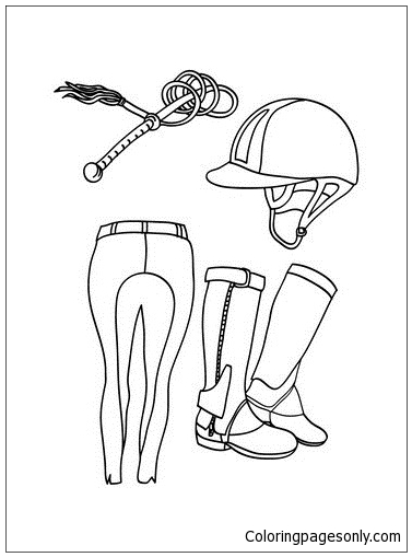 Horse Riding Equipment For Kid Coloring Pages