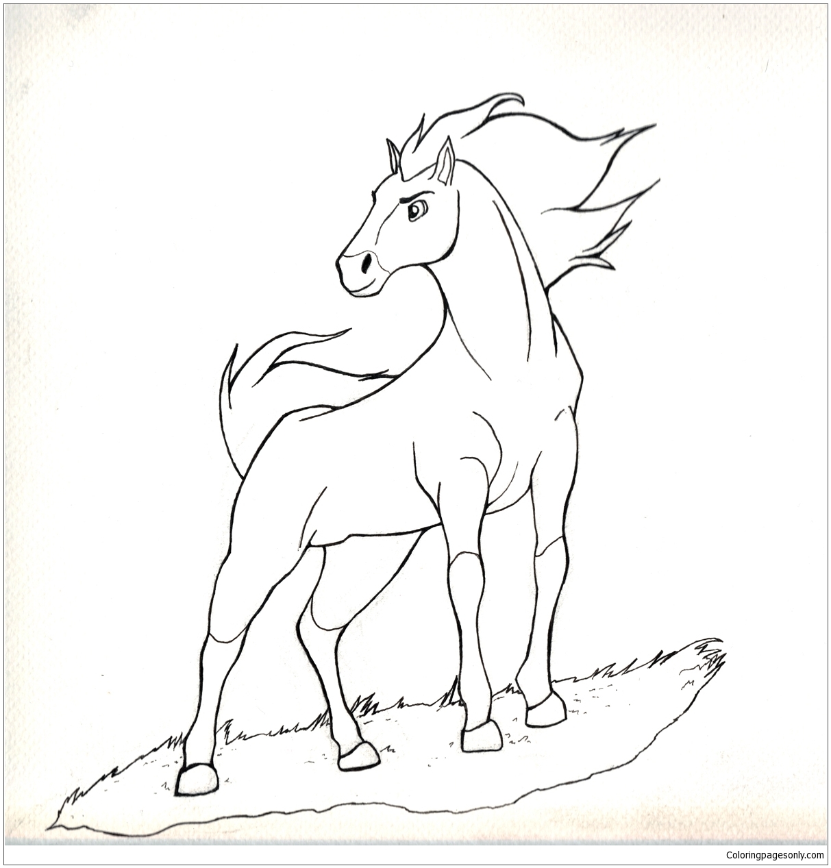 Horse Spirit 1 Coloring Page