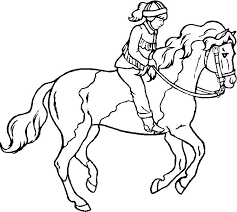 Horseback Riding 1 Coloring Page