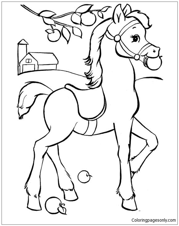 Horses cute Coloring Pages