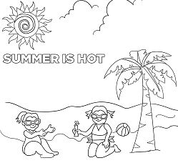 Hot Summer Coloring Page