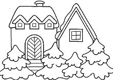 House Winter Coloring Page